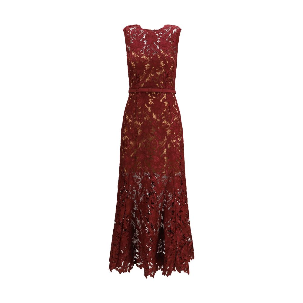Self-Portrait Bordeaux Polyester Cocktail Dress | Regal Royce