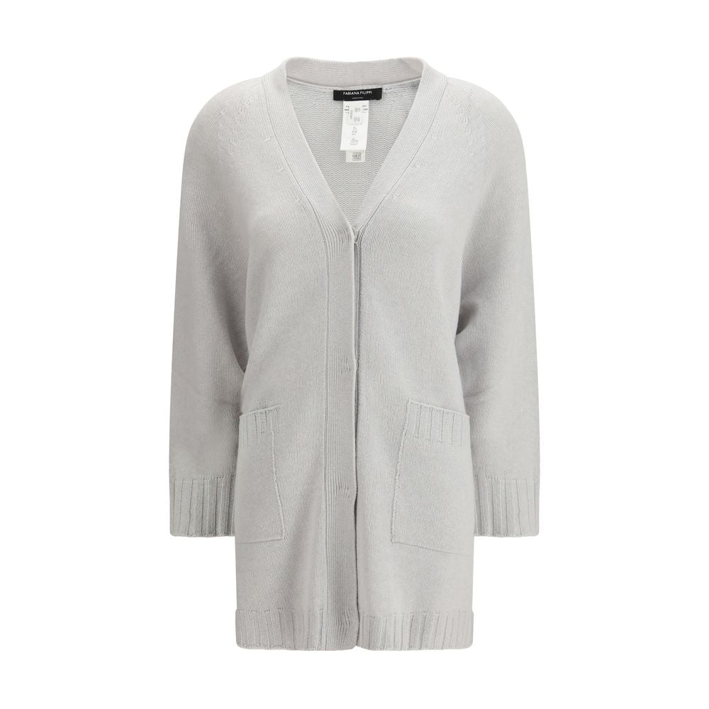 Fabiana Filippi Gray Fleece Wool Cardigan | Regal Royce