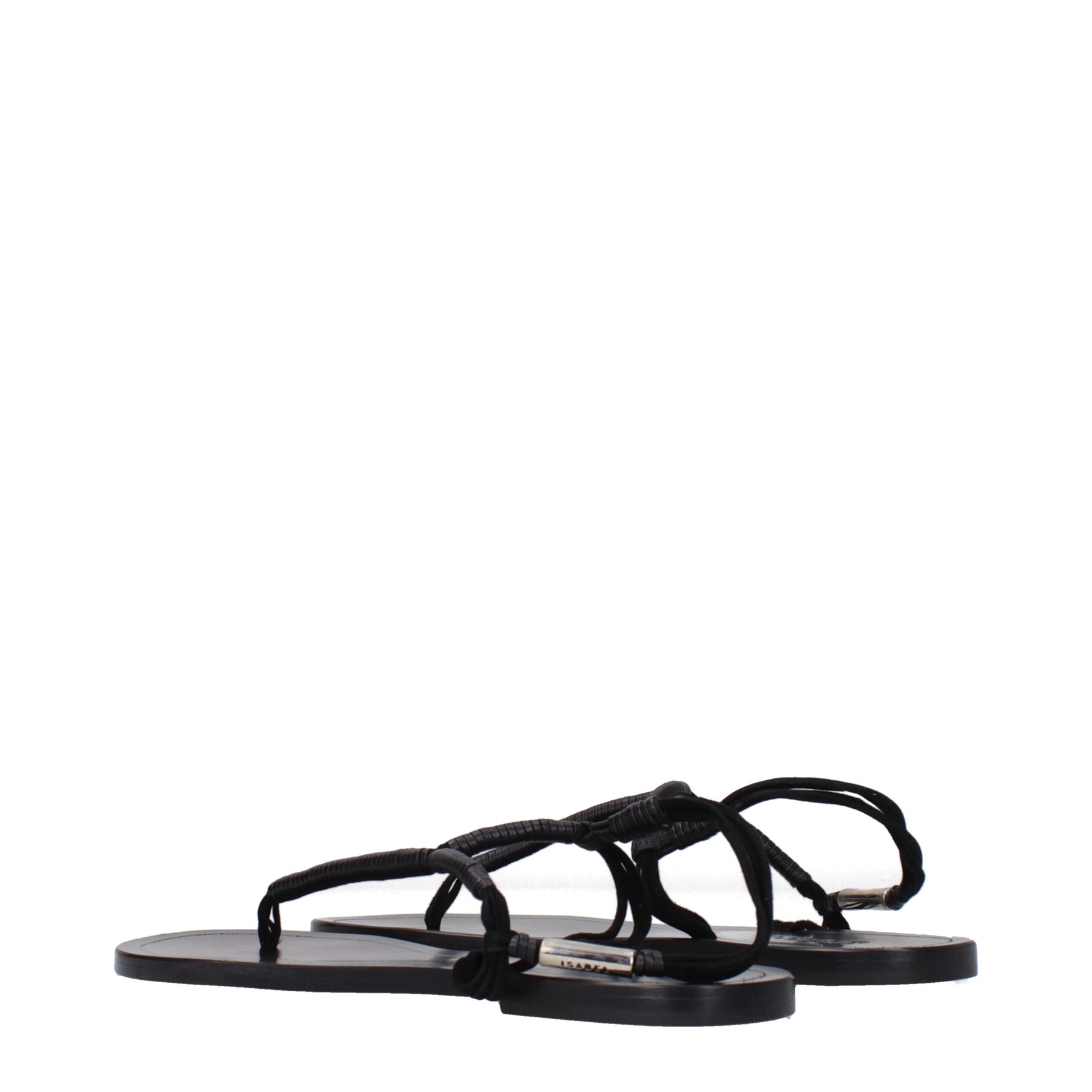 Isabel Marant Black Leather Flip-Flop Sandals | Regal Royce
