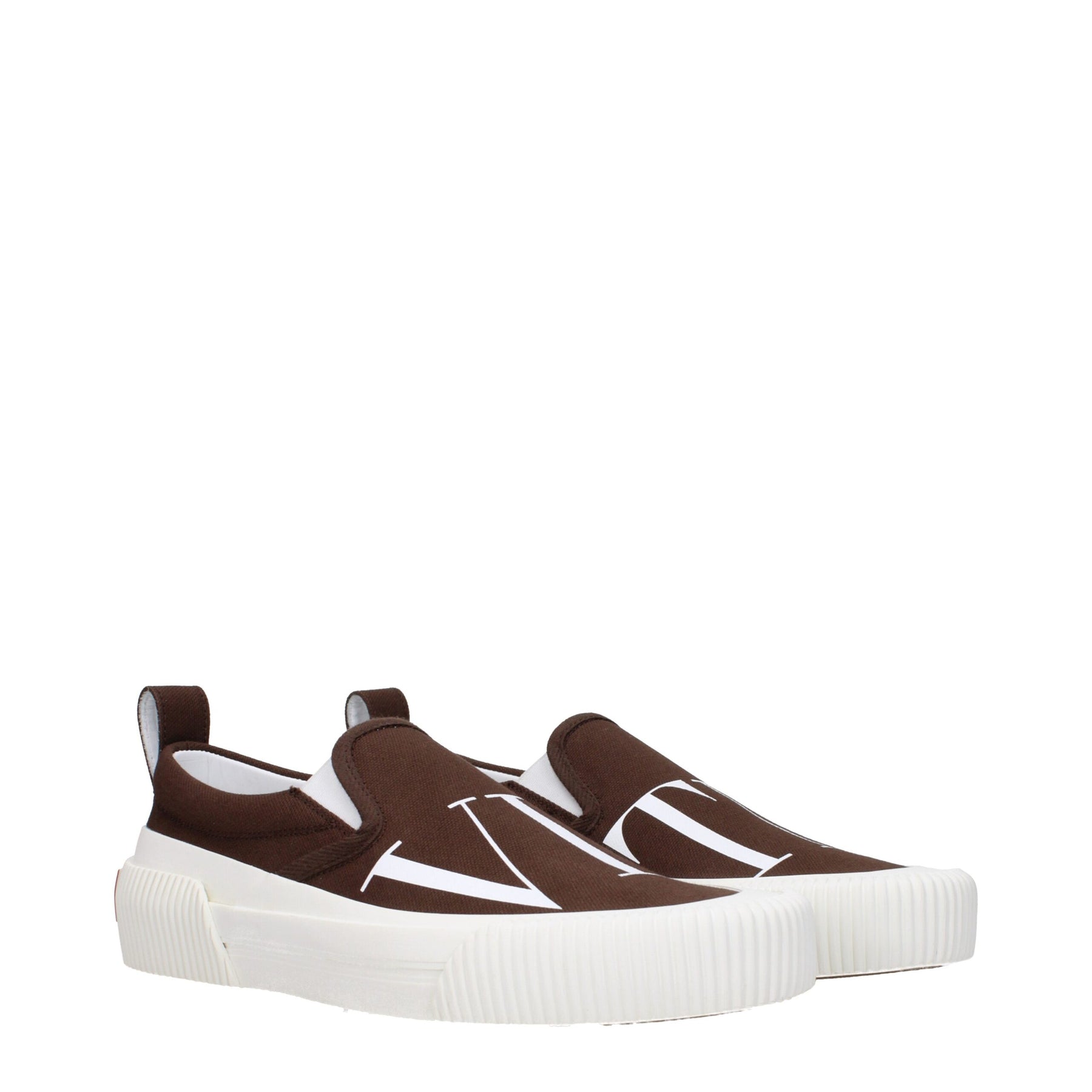 Valentino Garavani Brown Fabric Slip-On Loafers | Regal Royce