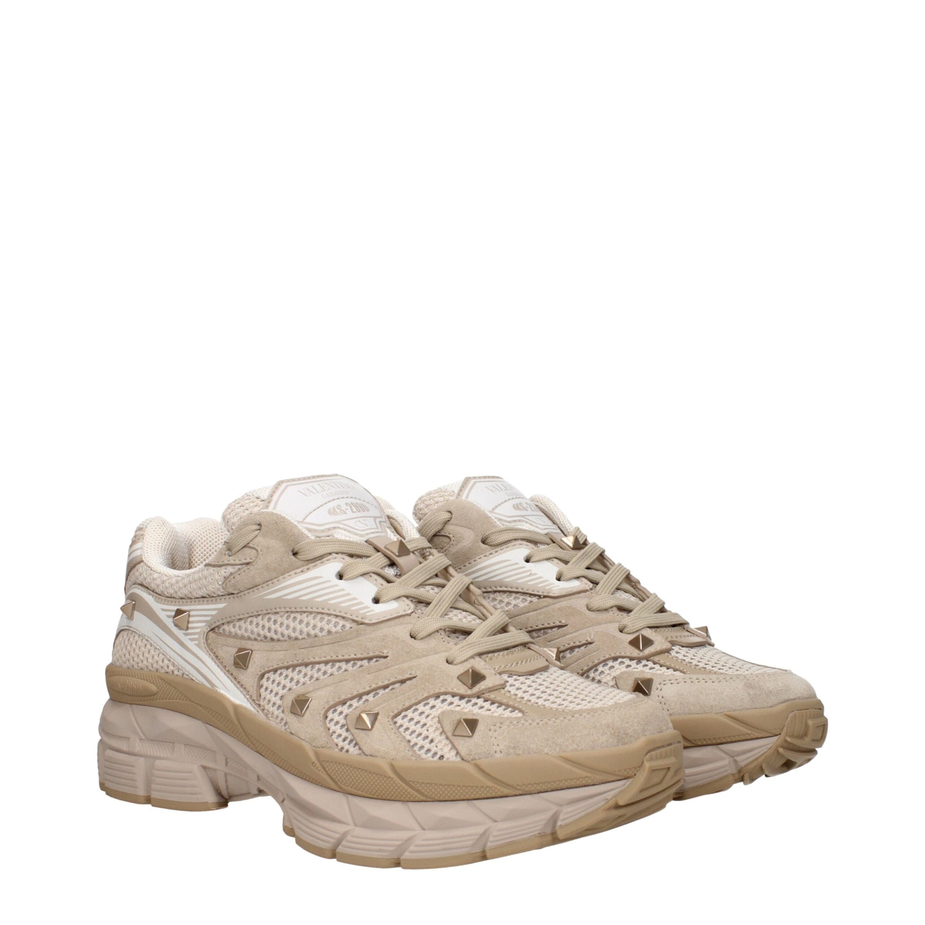 Valentino Garavani Beige Fabric Low Top Sneakers | Regal Royce