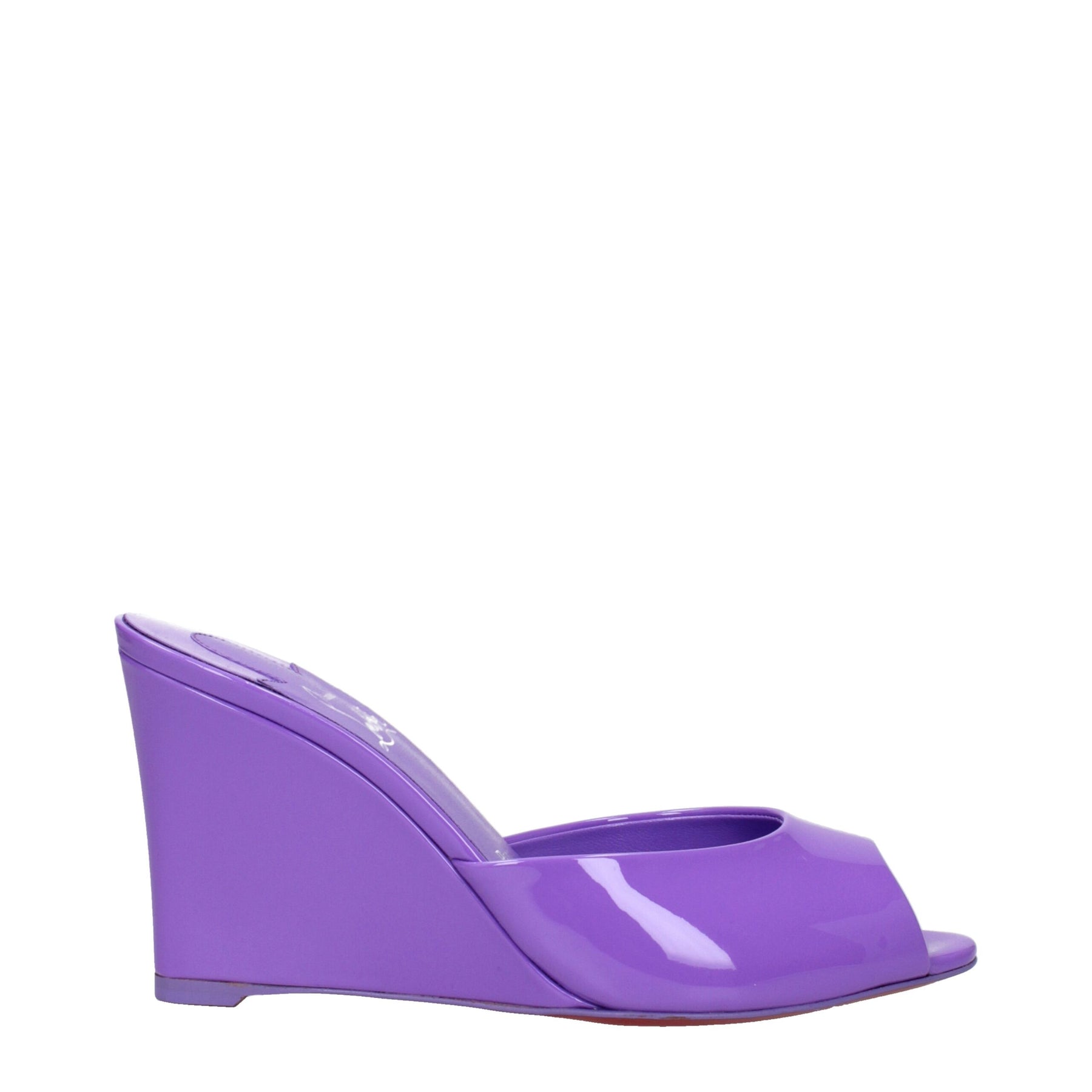 Christian Louboutin Purple Leather Wedge Sandals | Regal Royce