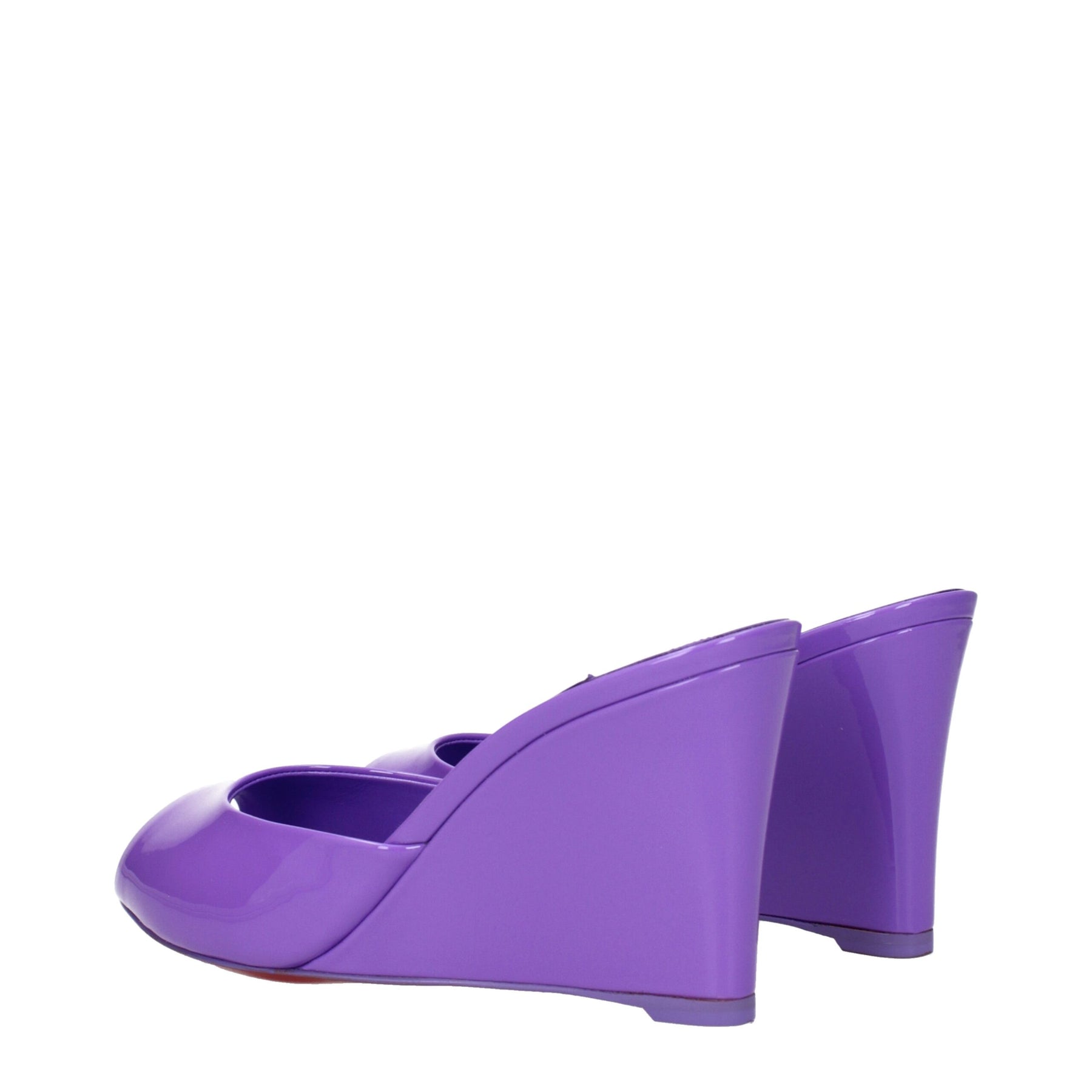Christian Louboutin Purple Leather Wedge Sandals | Regal Royce