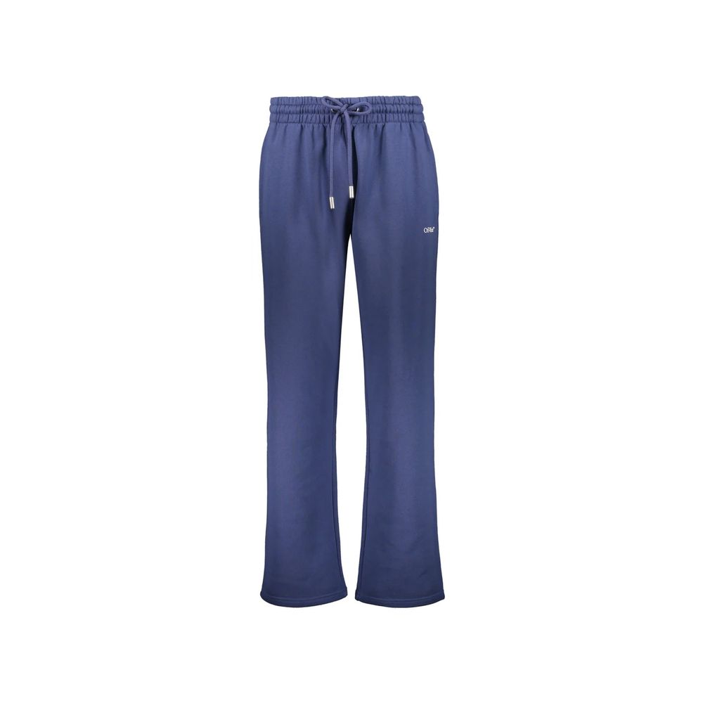 Off-White Blue Cotton Athletic Pants | Regal Royce
