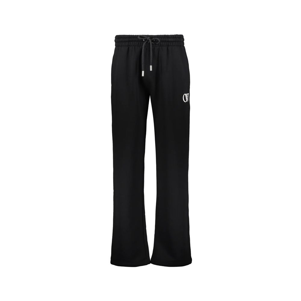 Off-White Black Cotton Casual Pants | Regal Royce