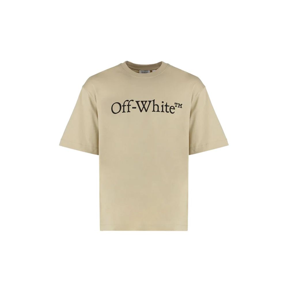 Off-White Beige Cotton T-Shirt | Regal Royce