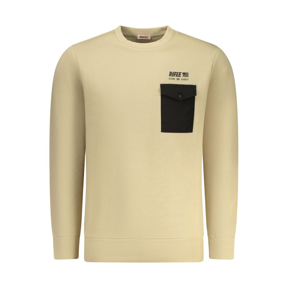 Rifle Beige Cotton Men's Sweatshirt | Regal Royce