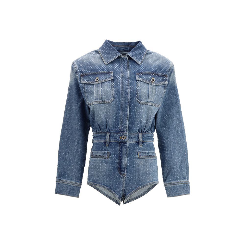 Self-Portrait Blue Cotton Jumpsuit | Regal Royce