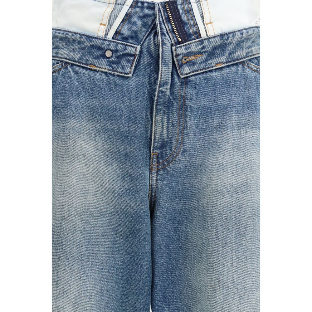 MM6 Light Blue Cotton Straight-Leg Jeans | Regal Royce