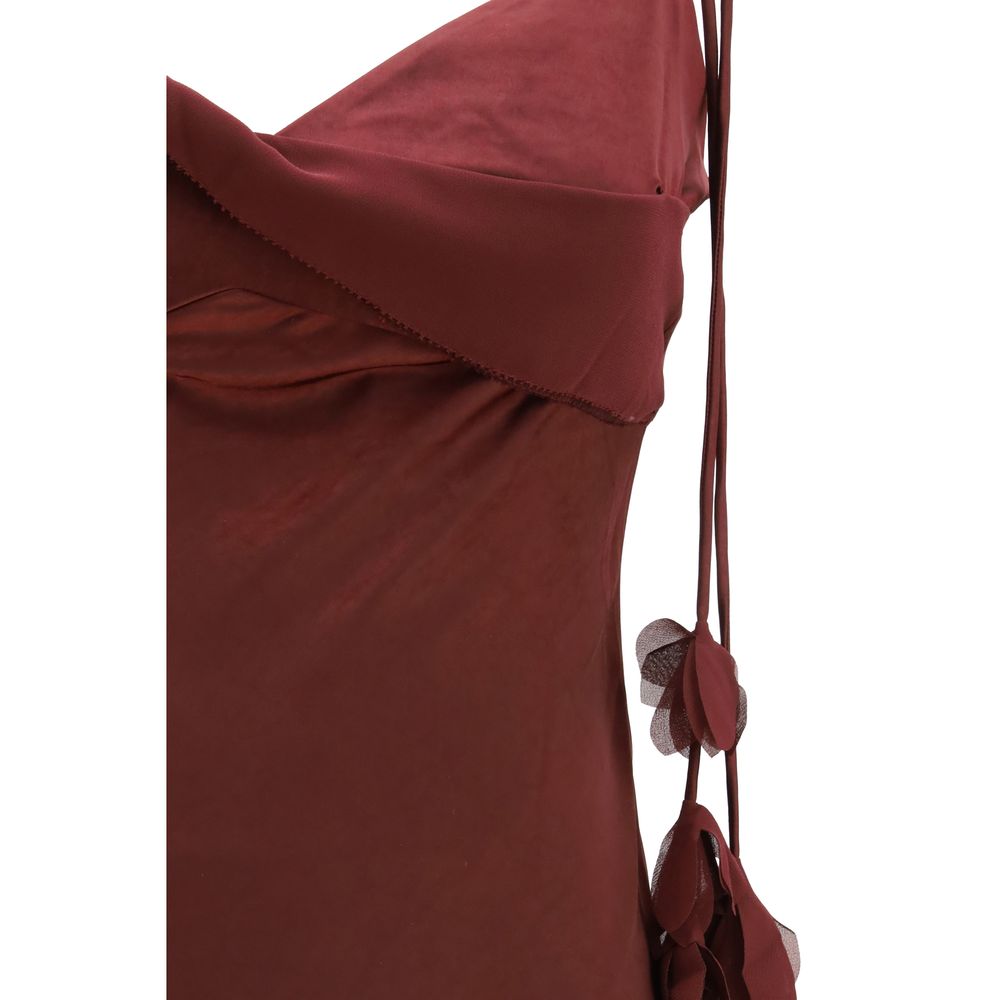 Self-Portrait Bordeaux Polyester Casual Dress | Regal Royce