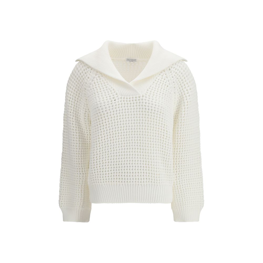 Brunello Cucinelli White Cotton Sweatshirt | Regal Royce