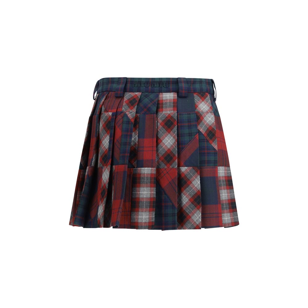 Miu Miu Multicolor Fleece Wool Mini Skirt | Regal Royce