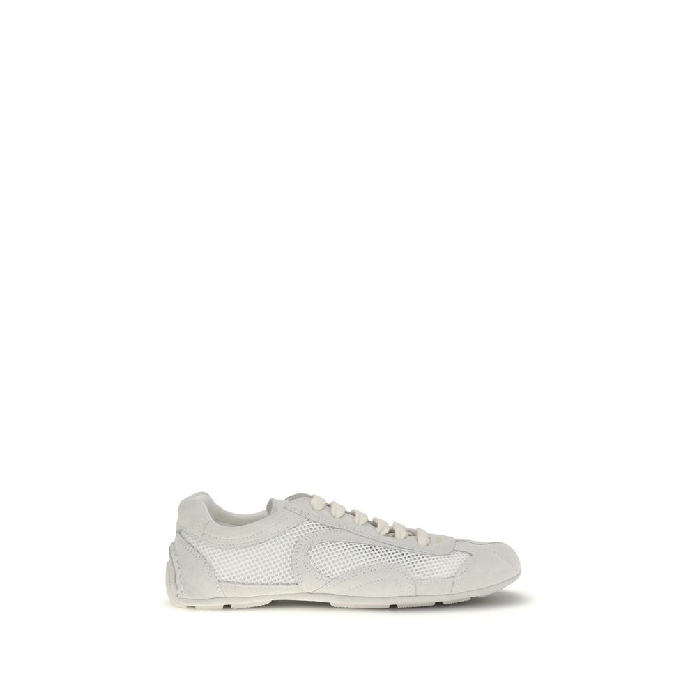 Prada White Fabric Low Top Sneakers | Regal Royce