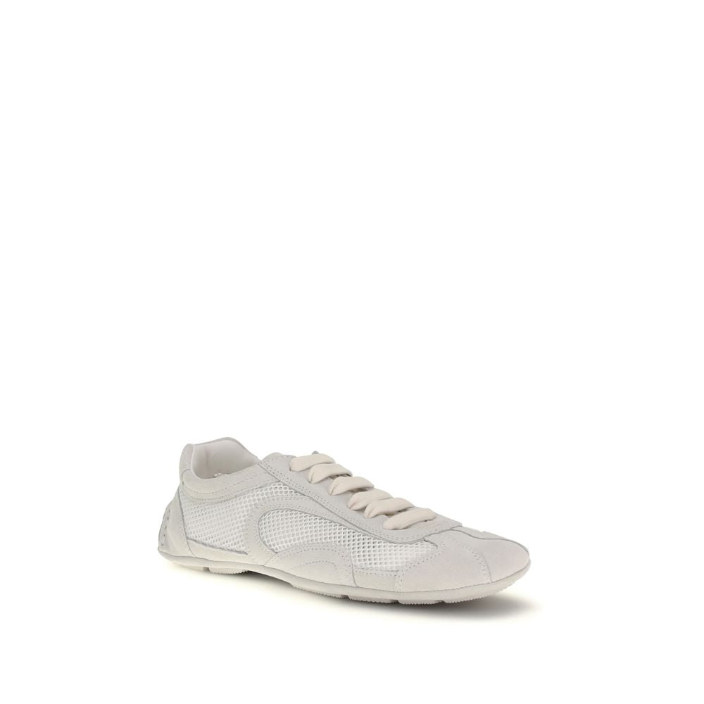 Prada White Fabric Low Top Sneakers | Regal Royce