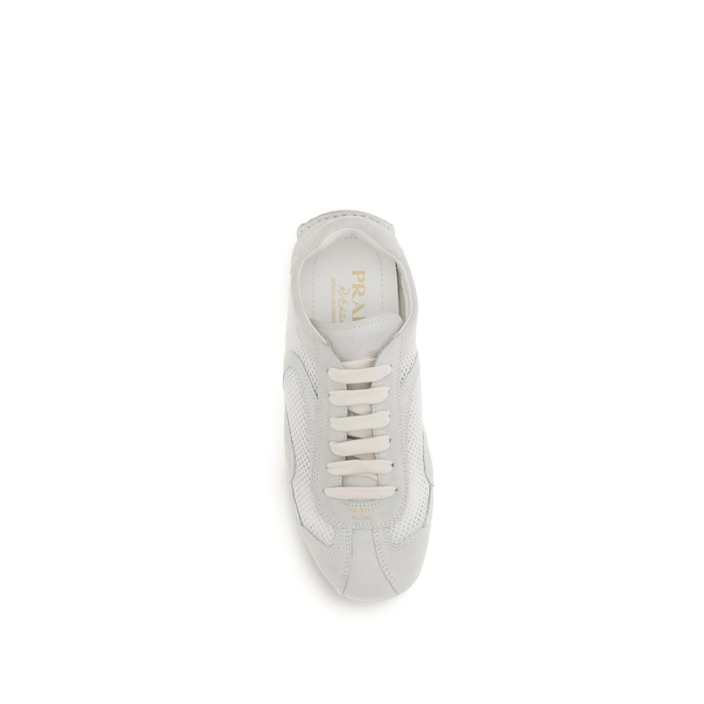 Prada White Fabric Low Top Sneakers | Regal Royce