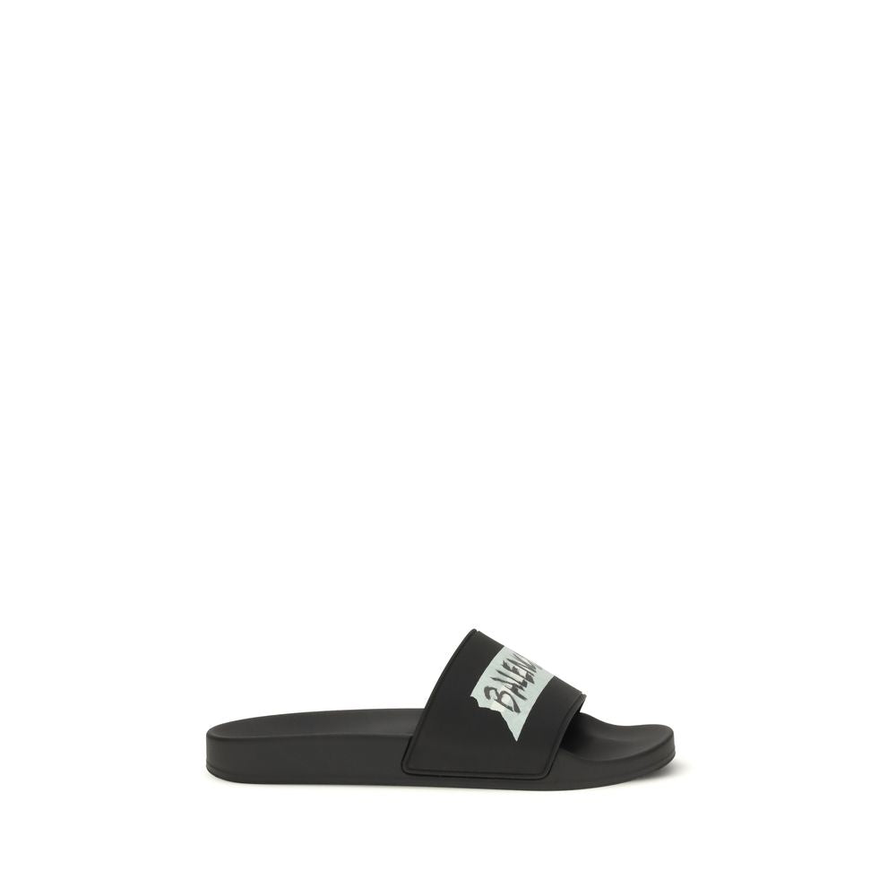 Balenciaga Black Rubber Sandals | Regal Royce