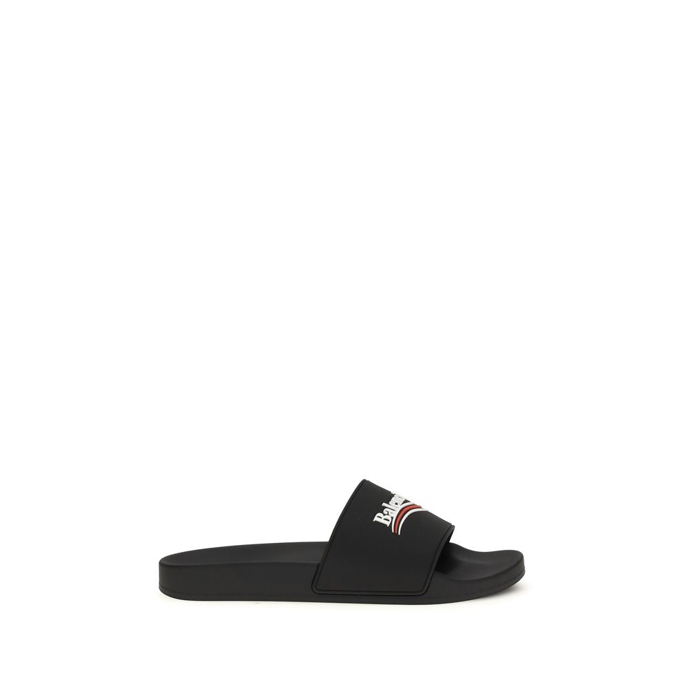 Balenciaga Black Rubber Slippers | Regal Royce