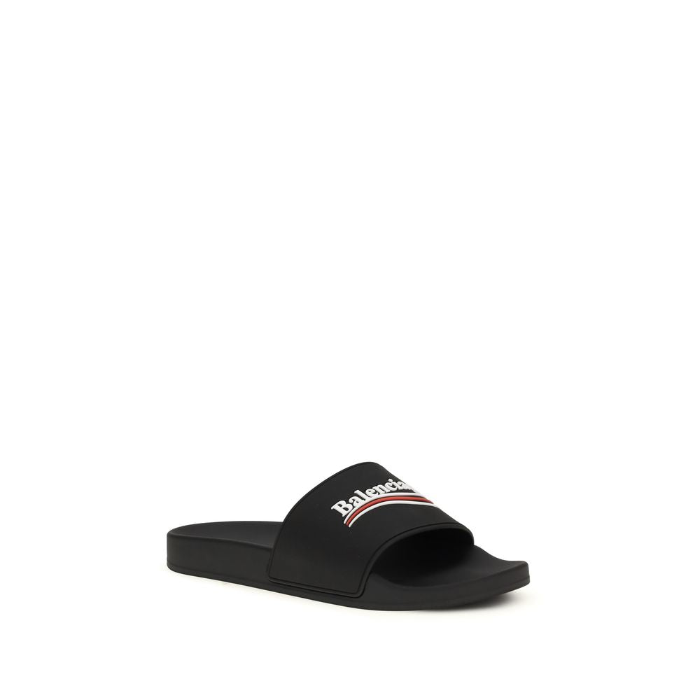 Balenciaga Black Polyurethane Sandals | Regal Royce