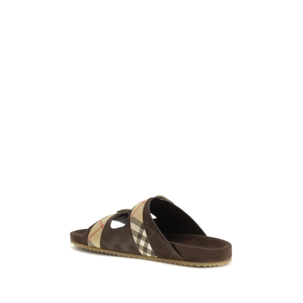 Burberry Brown Rubber Flat Sandals | Regal Royce