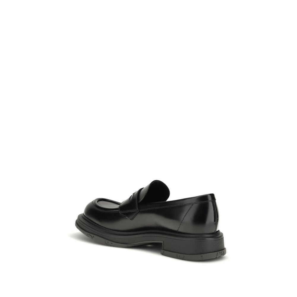 Gucci Black Calf Leather Bos Taurus Slip-On Loafers | Regal Royce
