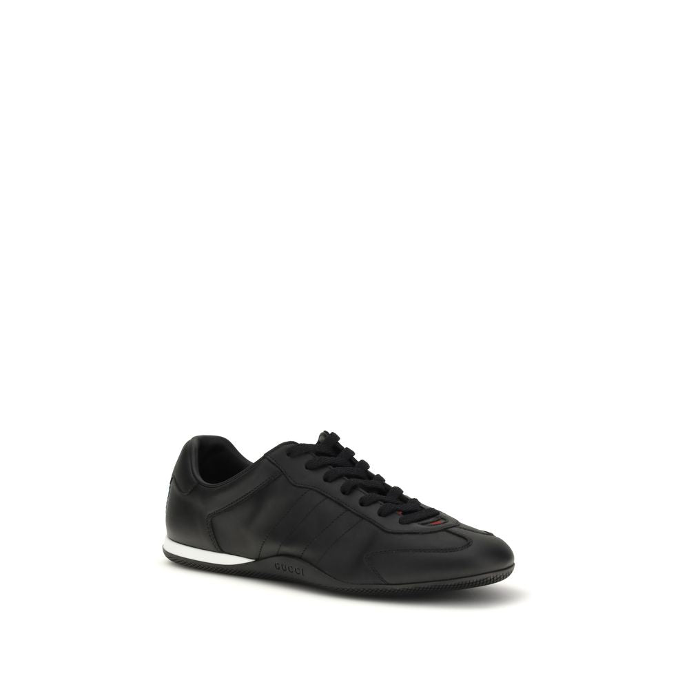 Gucci Black Calf Leather Bos Taurus Low Top Sneakers | Regal Royce