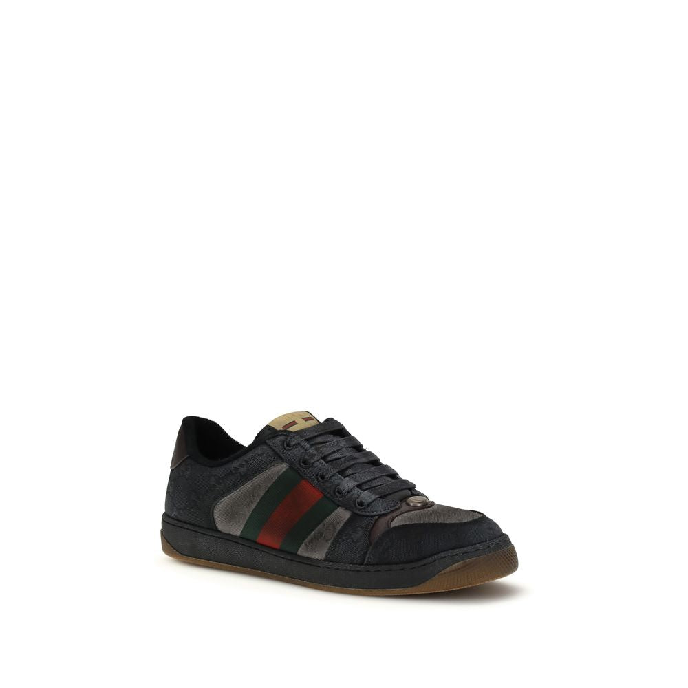 Gucci Black Calf Leather Bos Taurus Low Top Sneakers | Regal Royce