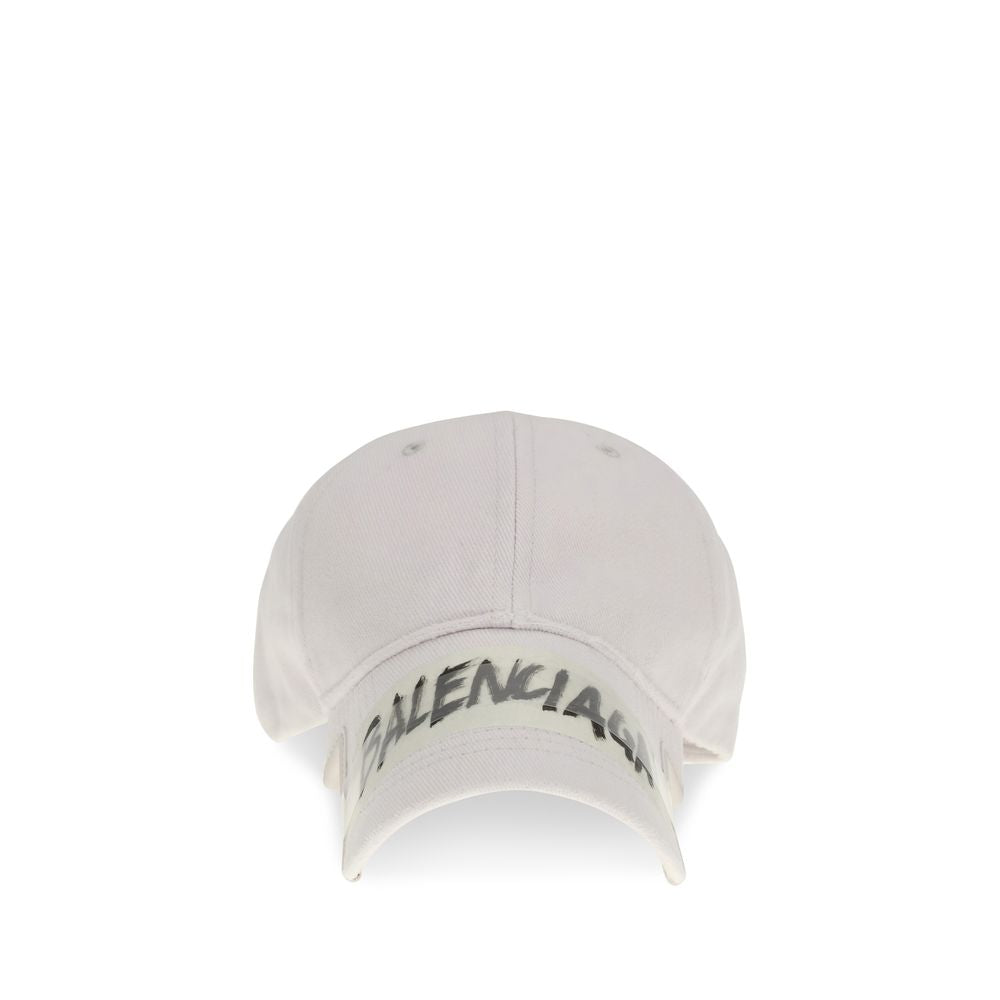 Balenciaga White Cotton Cap (Baseball Hat) | Regal Royce