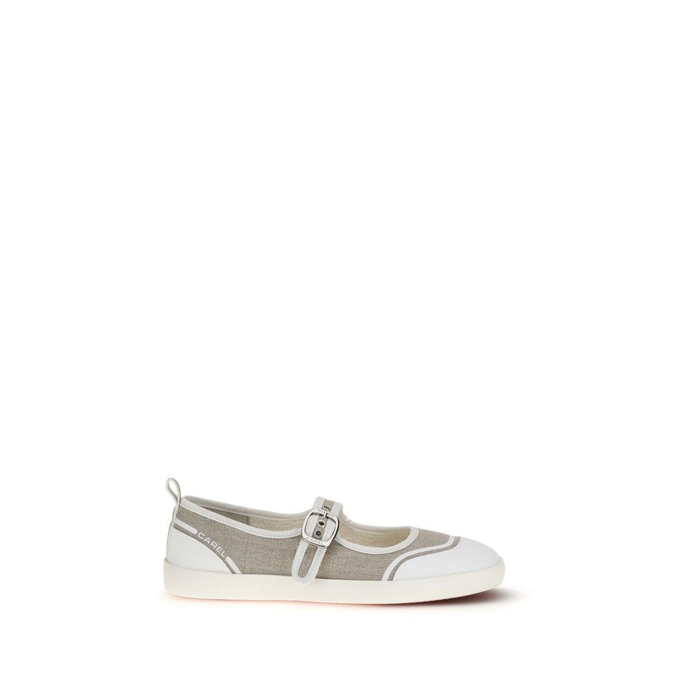Carel Paris Beige Cotton Ballet Flats | Regal Royce