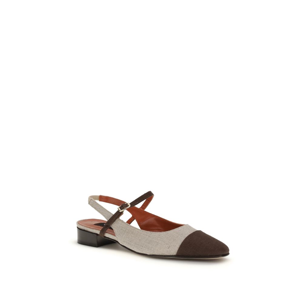 Carel Paris Beige Cotton Ballet Flats | Regal Royce