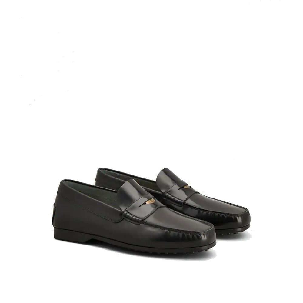 Tod's Black Calfskin Slip-On Loafers | Regal Royce
