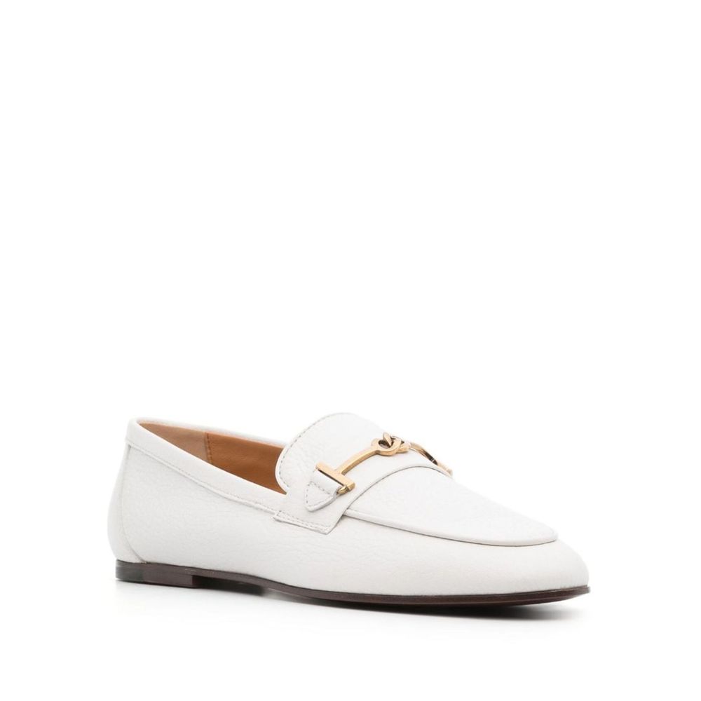Tod's White Calfskin Slip-On Loafers | Regal Royce