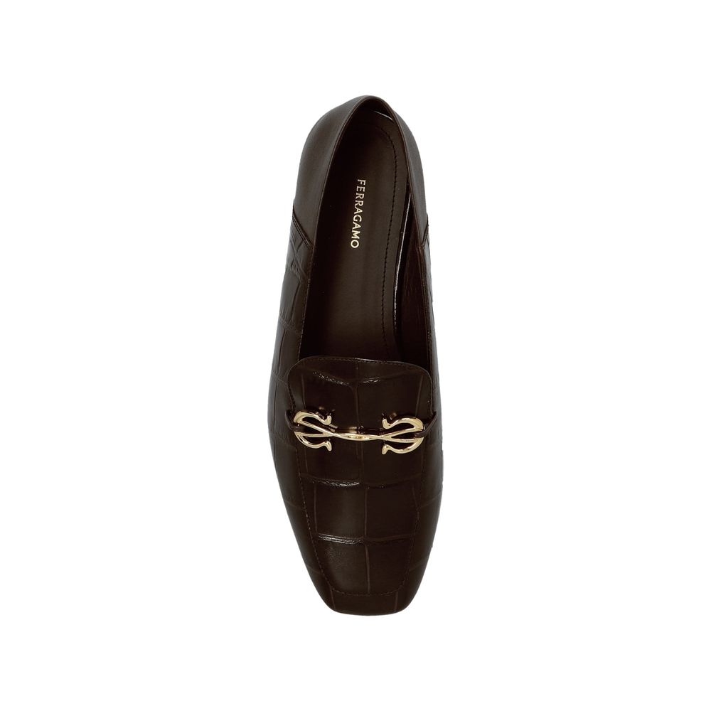 Salvatore Ferragamo Brown Calfskin Slip-On Loafers | Regal Royce