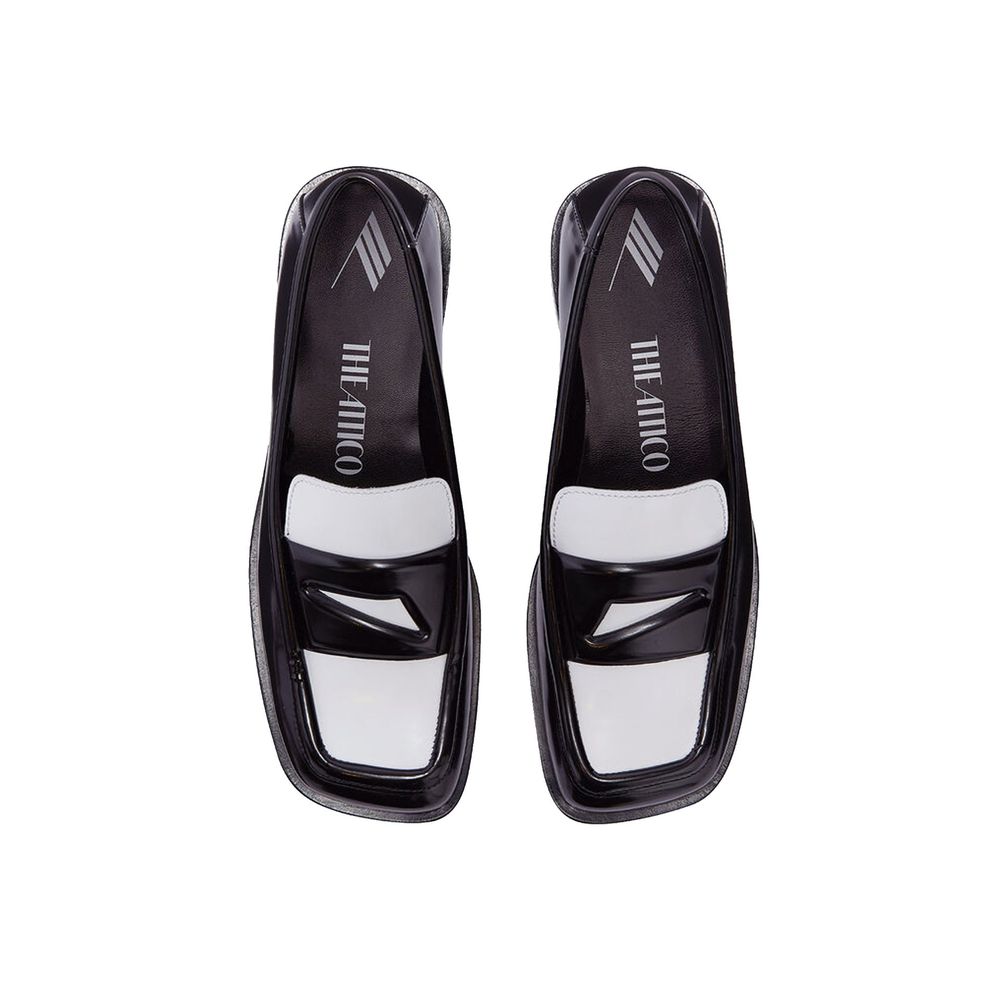 The Attico Black Leather Slip-On Loafers | Regal Royce