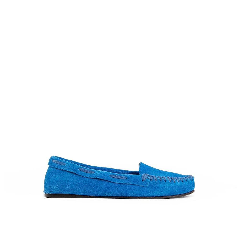 The Row Blue Calfskin Moccassin | Regal Royce