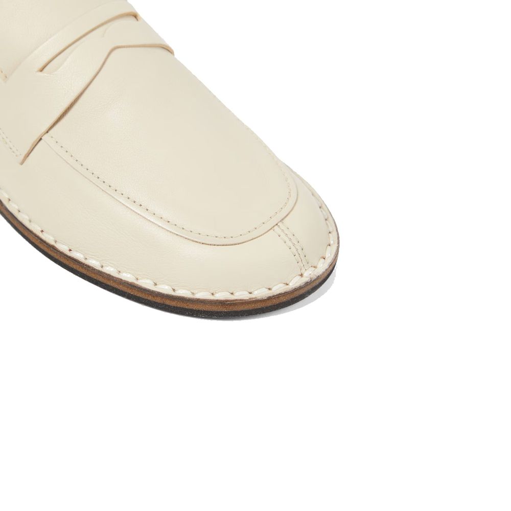 The Row White Calfskin Slip-On Loafers | Regal Royce
