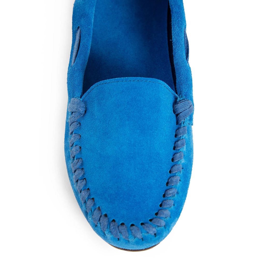 The Row Blue Calfskin Moccassin | Regal Royce