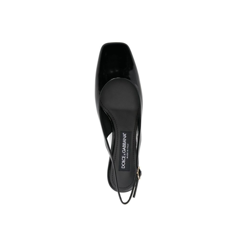 Dolce & Gabbana Black Calfskin Mid Heel Pumps | Regal Royce