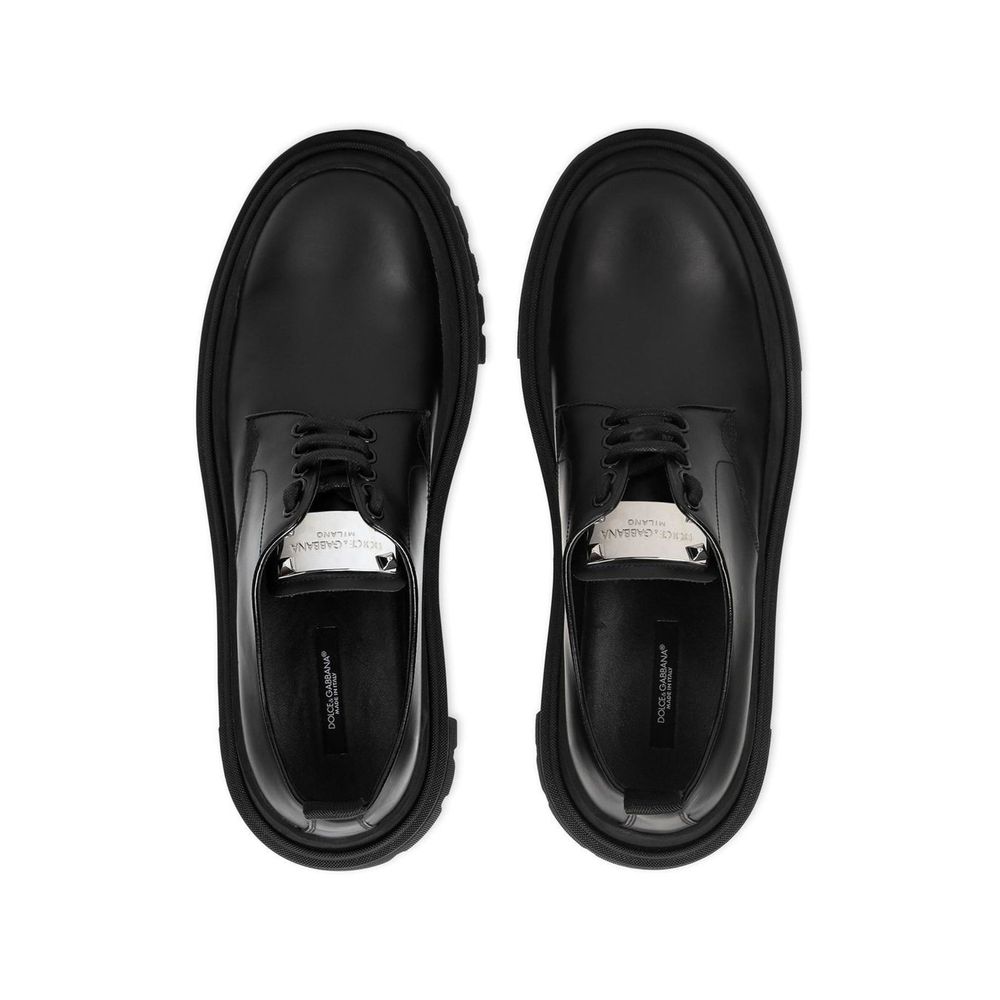Dolce & Gabbana Black Calfskin Oxfords And Derbies | Regal Royce