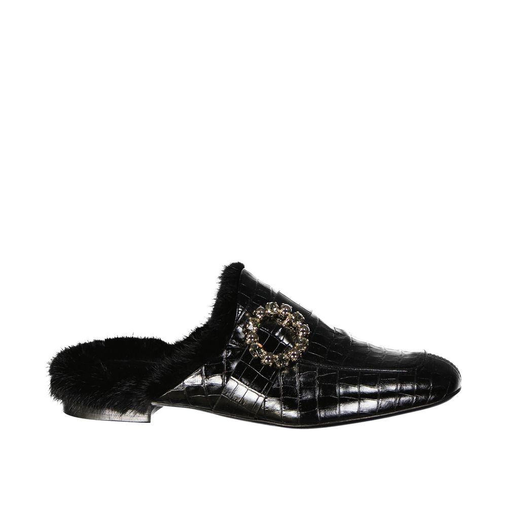 Eleventy Black Calfskin Mules | Regal Royce
