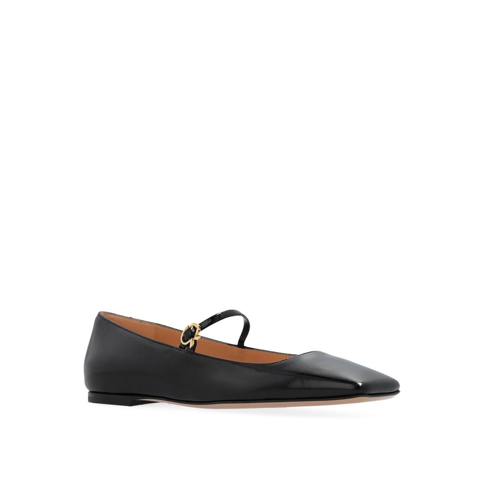 Gianvito Rossi Black Calfskin Ballet Flats | Regal Royce