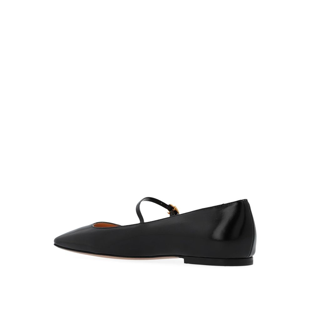 Gianvito Rossi Black Calfskin Ballet Flats | Regal Royce
