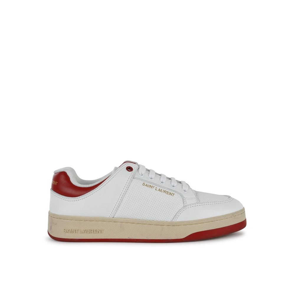 Saint Laurent White Calfskin Low Top Sneakers | Regal Royce