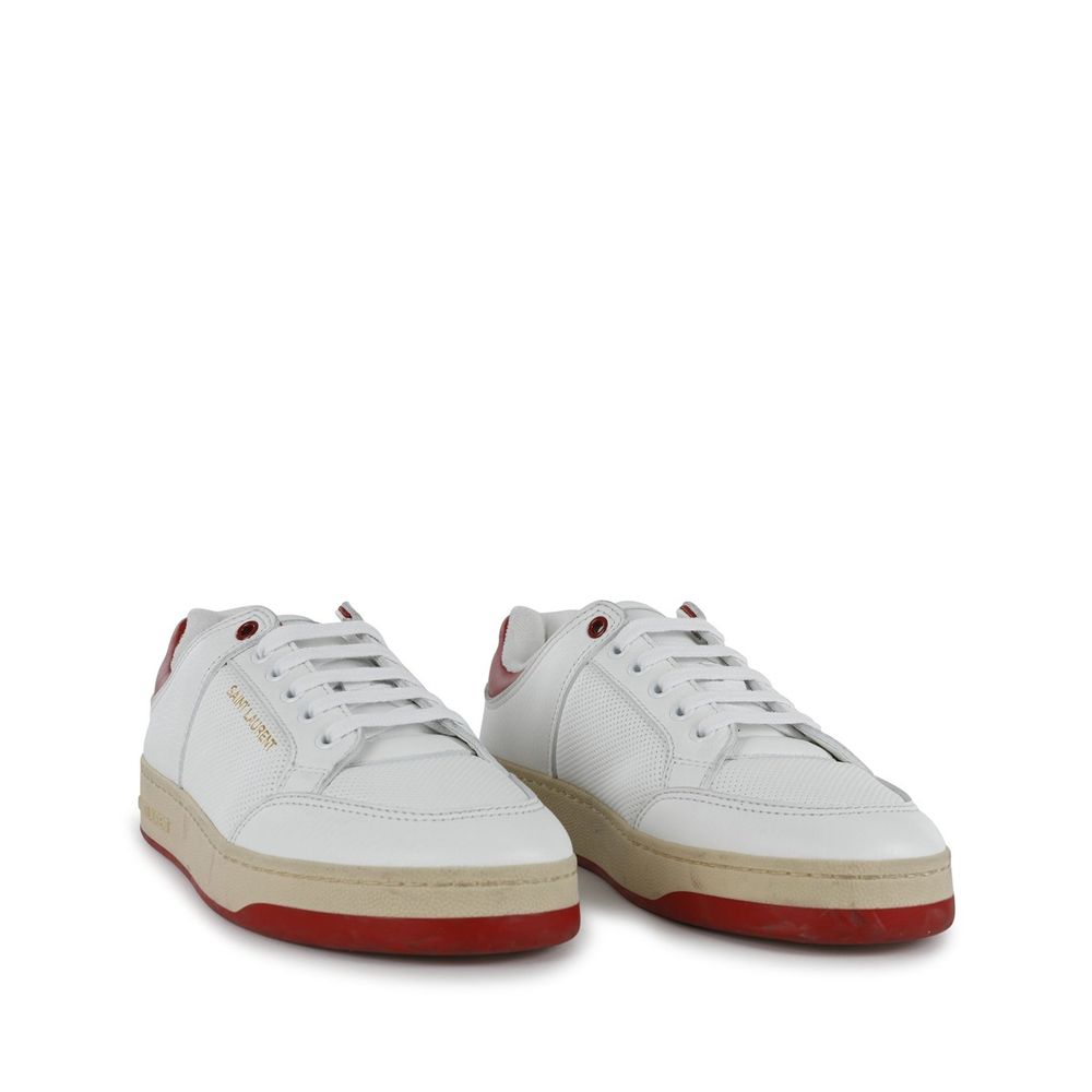 Saint Laurent White Calfskin Low Top Sneakers | Regal Royce