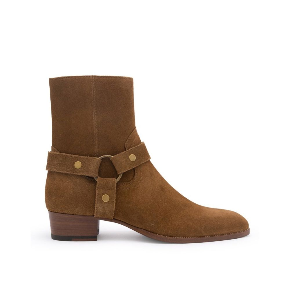 Saint Laurent Brown Calfskin Ankle Boots | Regal Royce
