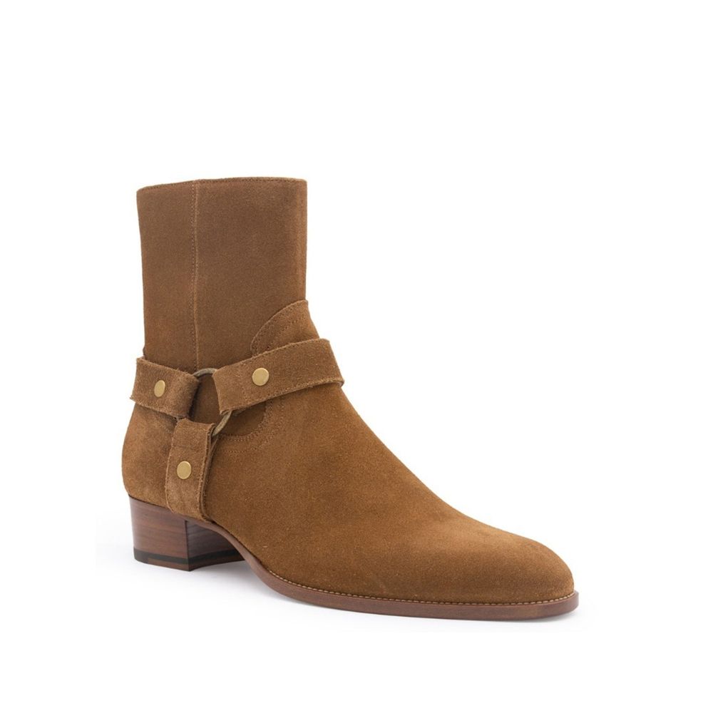 Saint Laurent Brown Calfskin Ankle Boots | Regal Royce