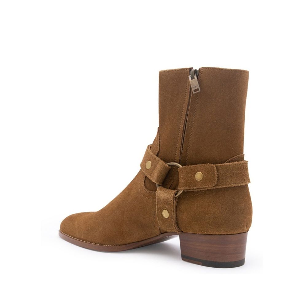 Saint Laurent Brown Calfskin Ankle Boots | Regal Royce