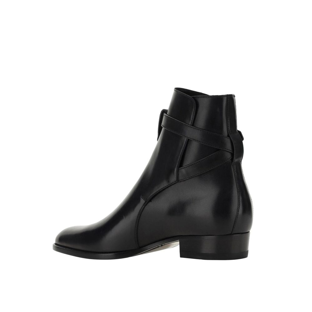 Saint Laurent Black Calfskin Ankle Boots | Regal Royce