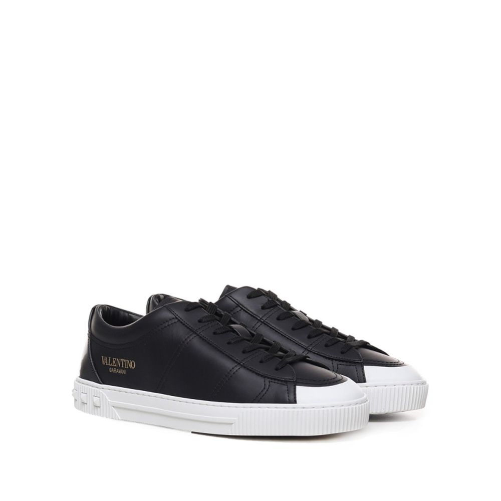 Valentino Garavani Black Calfskin Low Top Sneakers | Regal Royce