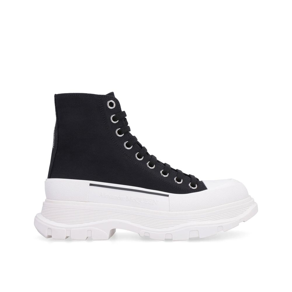 Alexander McQueen Black Canvas High Top Sneakers | Regal Royce