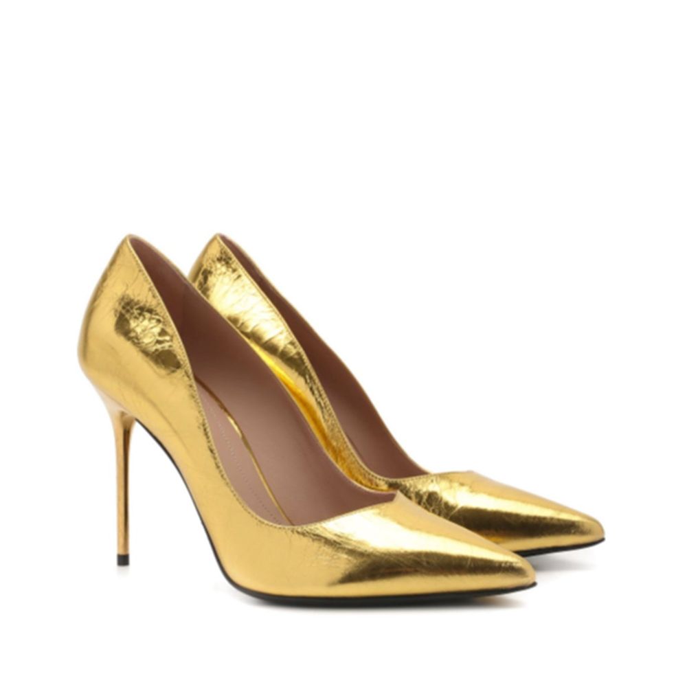 Balmain Gold Calfskin High Heel Pumps | Regal Royce